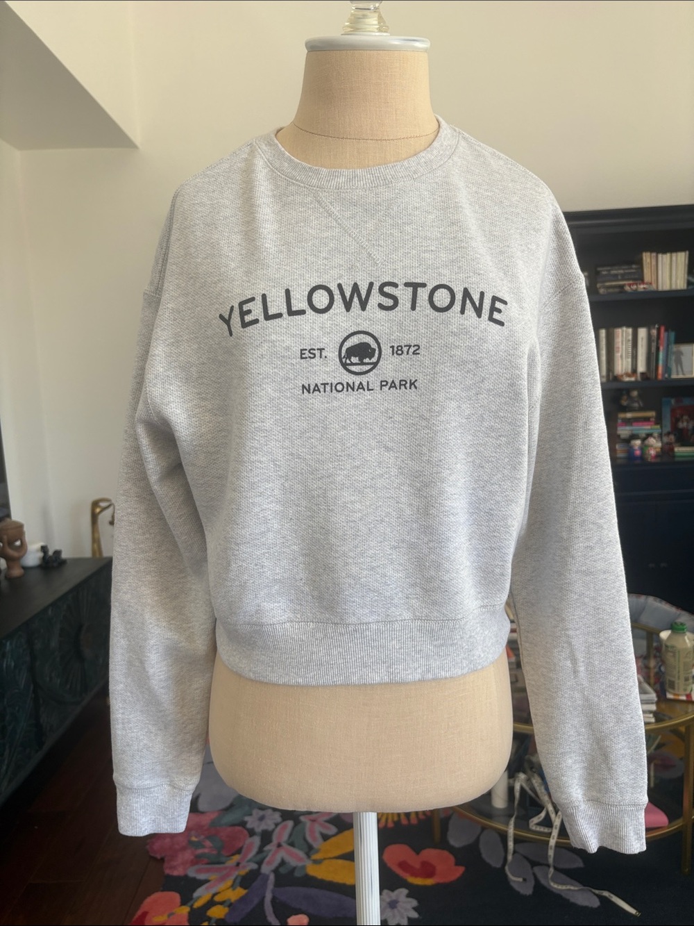Techstyles Yellowstone National Park Grey Sweatshirt size M